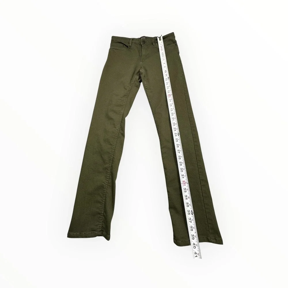 Jachs NY Mens Olive Green Stretch Twill Slim Straight‎ Pants 32x34 1529151